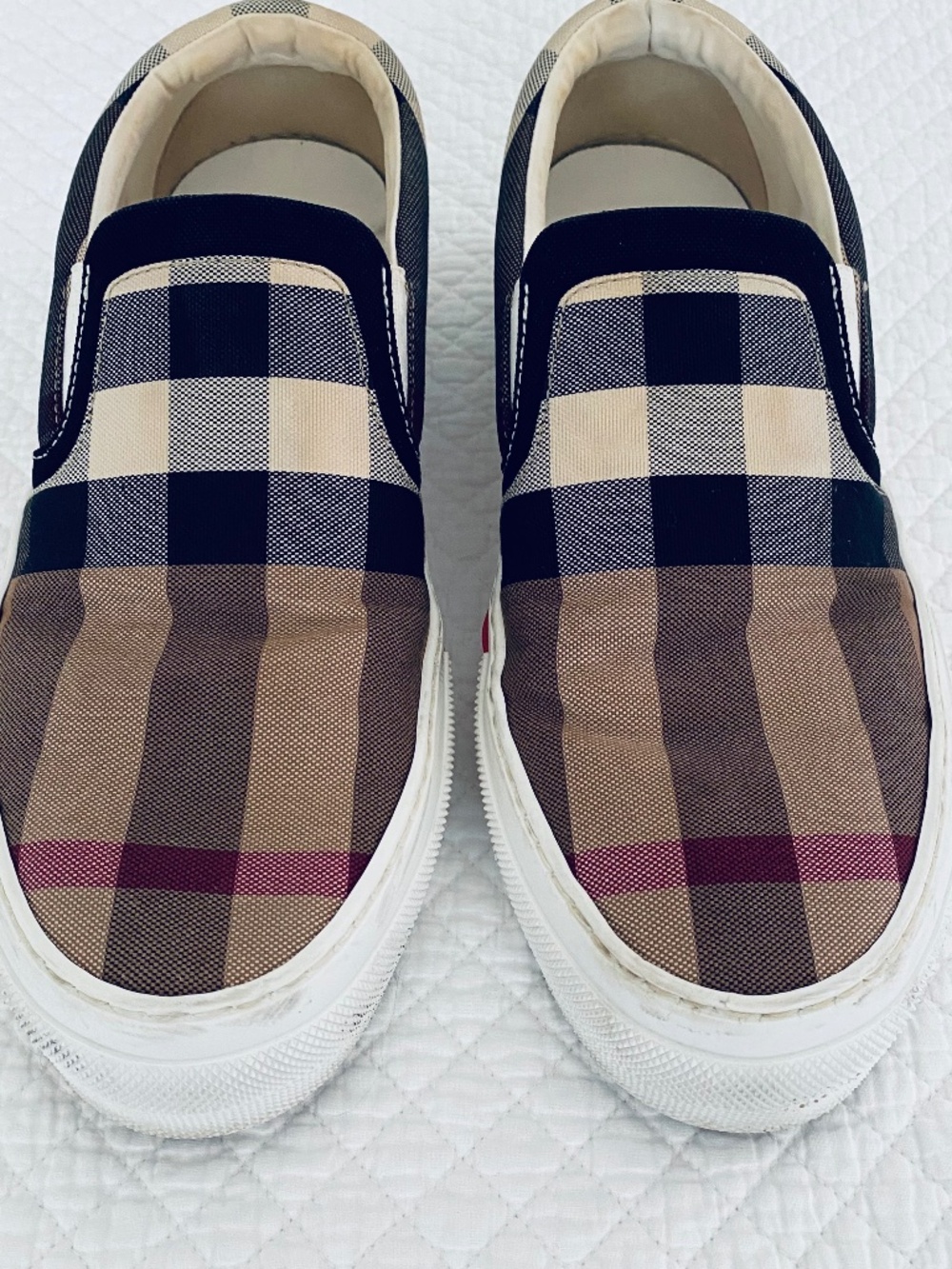 Burberry EU 42 Curt Exaggerated Check Birch Low Trainer Sneakers